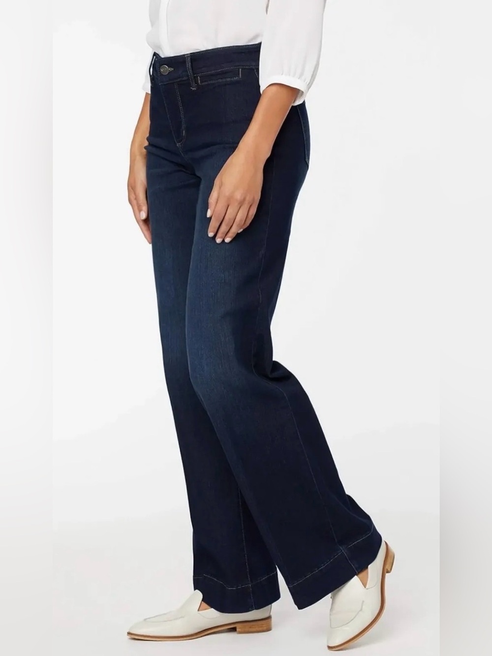NYDJ Teresa Trouser Jeans in Burbank Wash Dark Blue Lift Tuck Technology Denim - Picture 2 of 11
